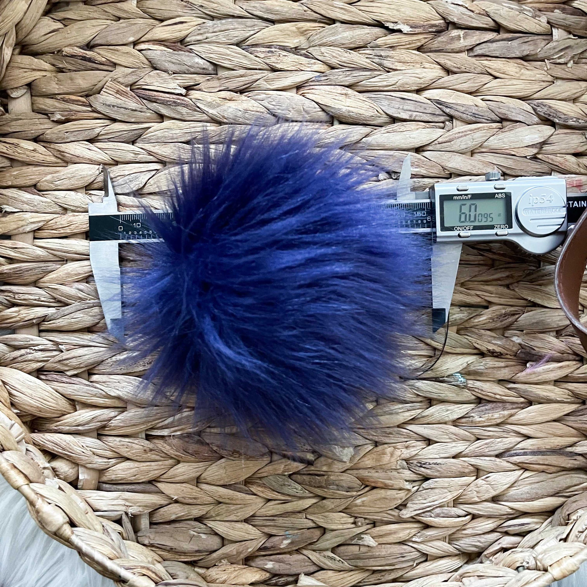 Indigo Faux Fur Pompom Pom Poms 5 $ Buttons & Beans Co.