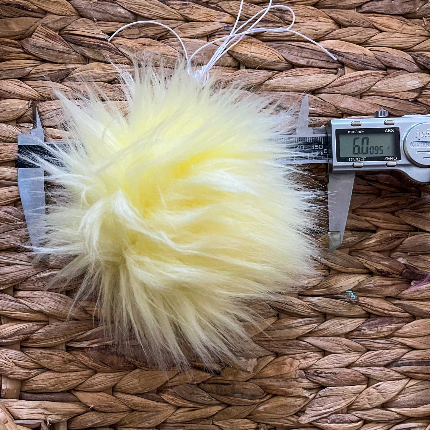 Lemon Drop Faux Fur Pompom | Yellow, Snap, Tie or Button on Pom Pom Pom Poms 7 $ Buttons & Beans Co.