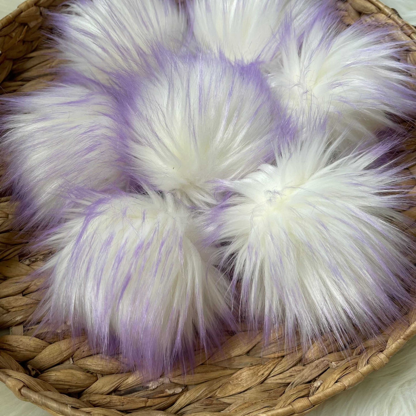 Lilac Luxury Faux Fur Pom pom | Purple Tie, Button or Snap Pom pom Pom Poms 7 $ Buttons & Beans Co.