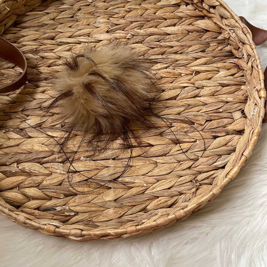 Ocelot Luxury Faux Fur Pom Pom | Tan and Black Ties, Buttons or Snap Pompom Pom Poms 7 $ Buttons & Beans Co.