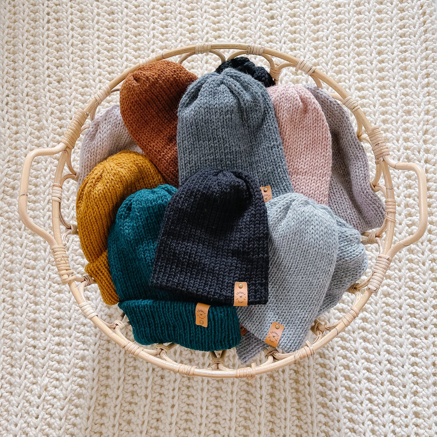 Reversa Colour Block | Succulent Green and Ivory Knit Slouchy Hat | Removable Faux Fur Pom pom