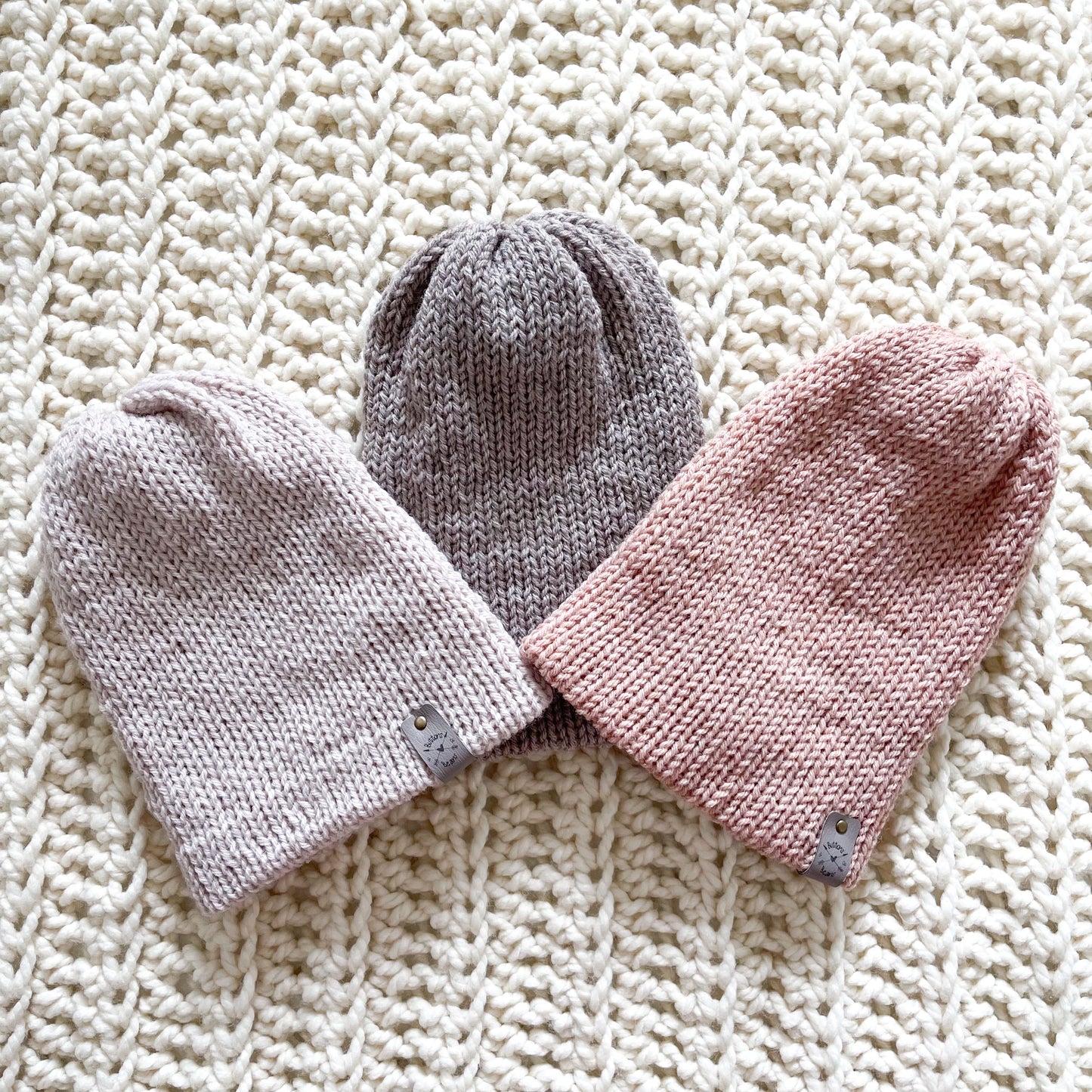 Reversa | Blush Knit Slouchy Hat | Removable Faux Fur Pompom