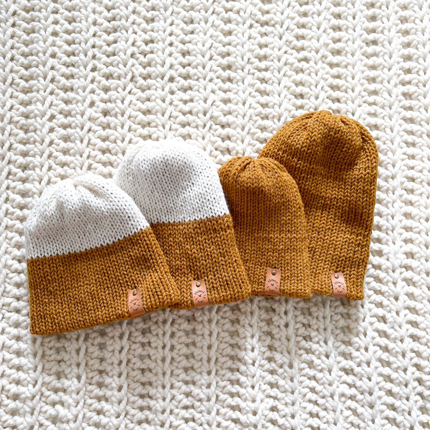 Reversa Colour Block | Mustard and Ivory Knit Slouchy Hat | Removable Faux Fur Pom pom