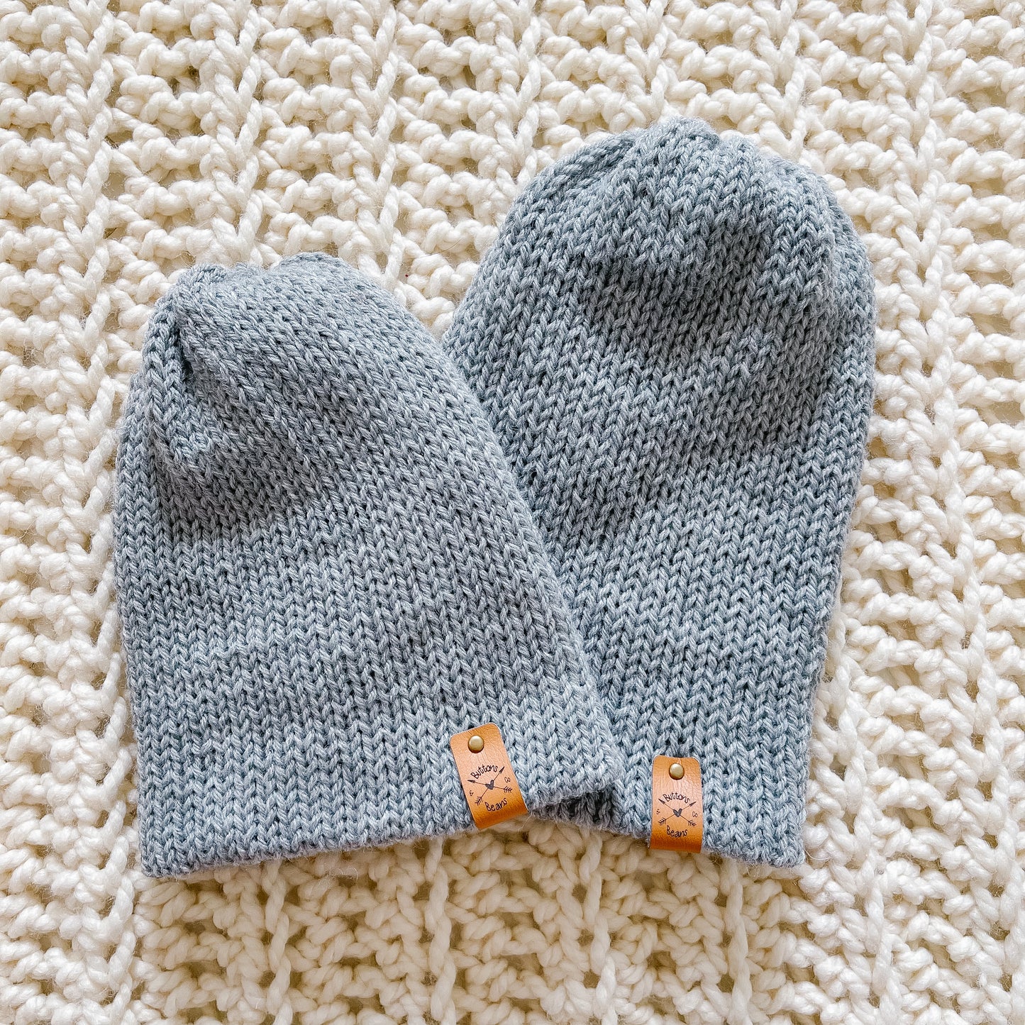 Reversa Colour Block | Grey and Ivory Knit Slouchy Hat | Removable Faux Fur Pom pom