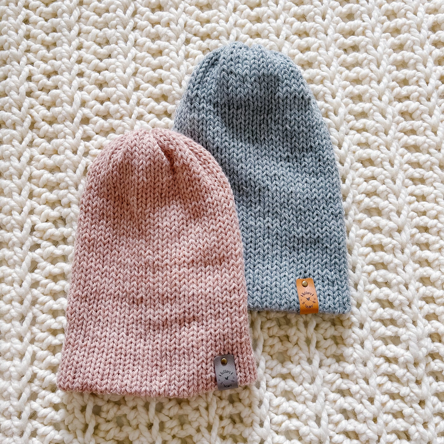 Reversa Colour Block | Canyon Coral and Ivory Knit Slouchy Hat | Removable Faux Fur Pom pom