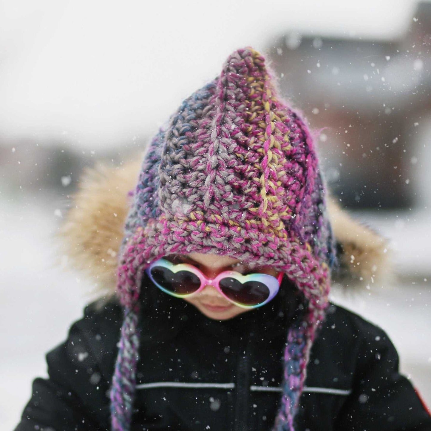 Pixie Bonnet | Snow Peach Chunky Crochet Hat Bonnet 35 $ Buttons & Beans Co.