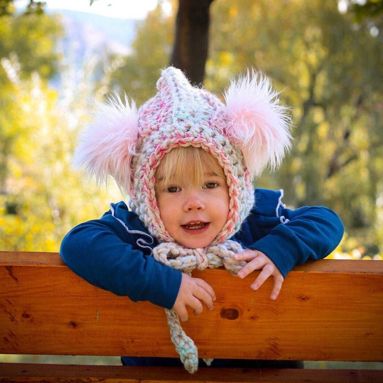 Pixie Bonnet | Snow Peach Chunky Crochet Hat Bonnet 35 $ Buttons & Beans Co.