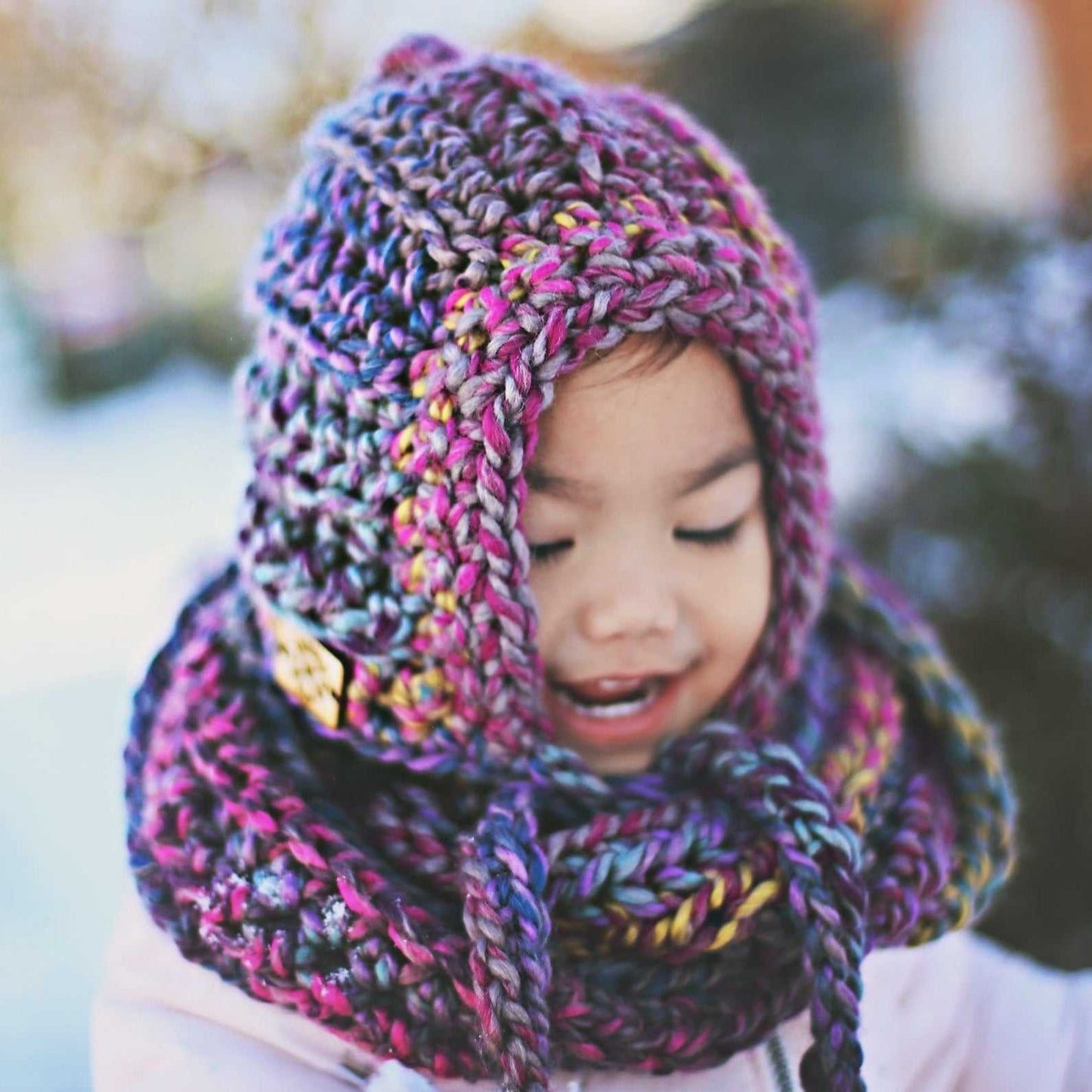 Pixie Bonnet | Snow Peach Chunky Crochet Hat Bonnet 35 $ Buttons & Beans Co.