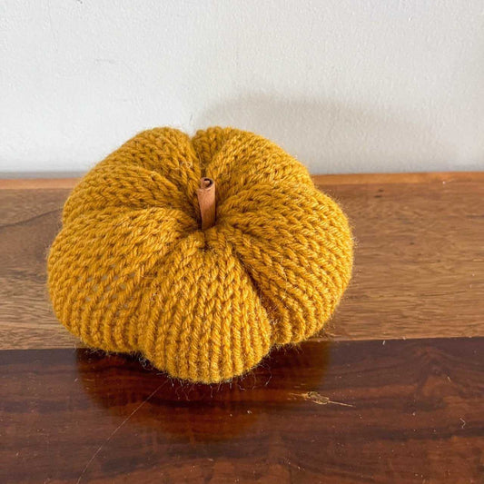 Pumpkin | Mustard Knit Fall Decor Pumpkins 20 $ Buttons & Beans Co.