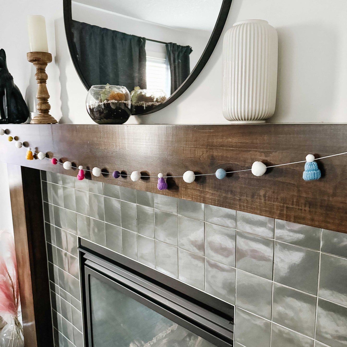 Rainbow Mini Knitted Toque Garland Home decor 25 $ Buttons & Beans Co.