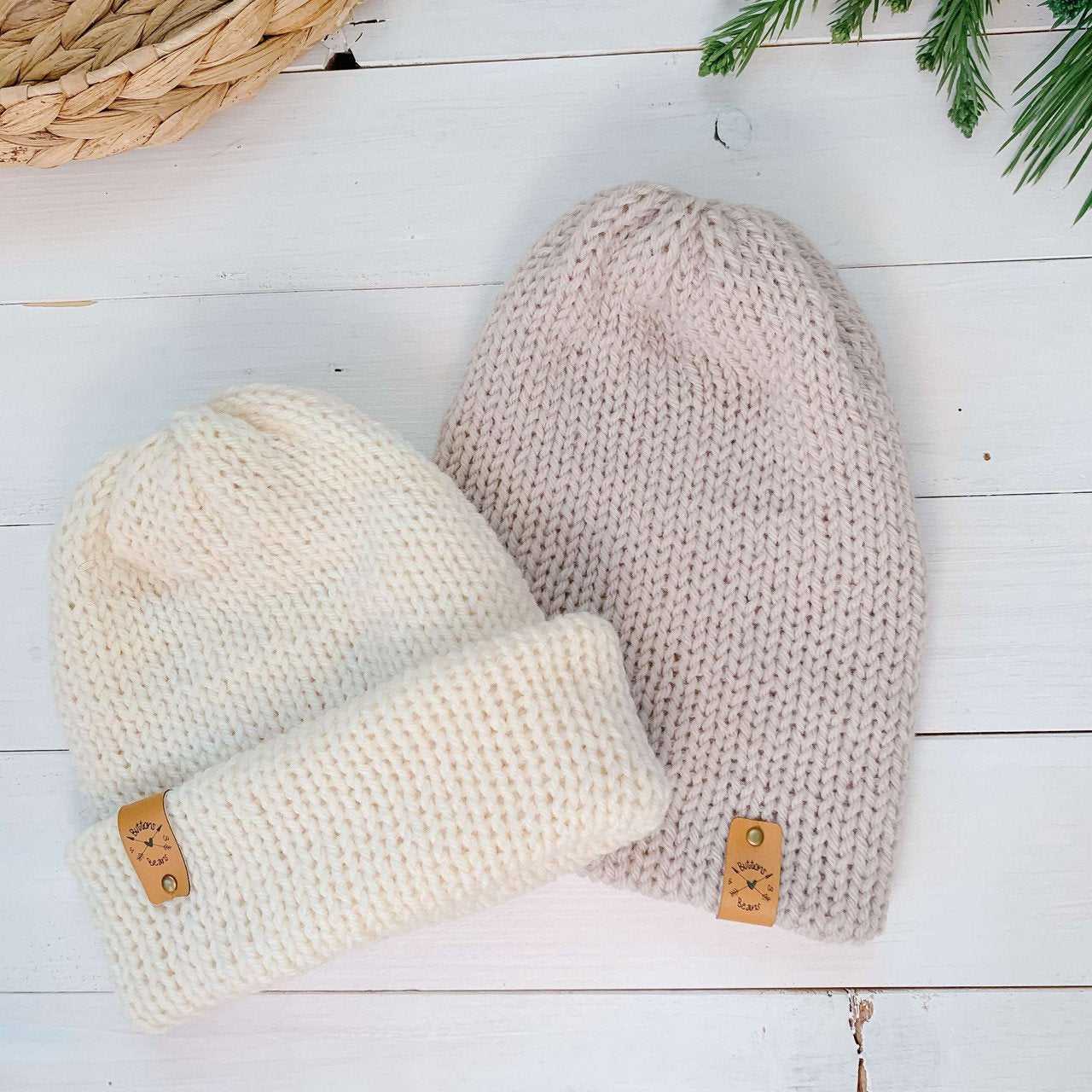 Reversa | Blush Knit Slouchy Hat | Removable Faux Fur Pompom Hats 35 $ Buttons & Beans Co.