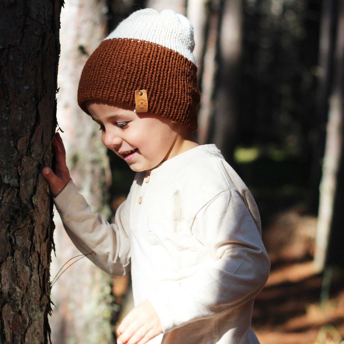 Reversa Colour Block | Rust Knit Slouchy Hat | Removable Pompom Hats 35 $ Buttons & Beans Co.