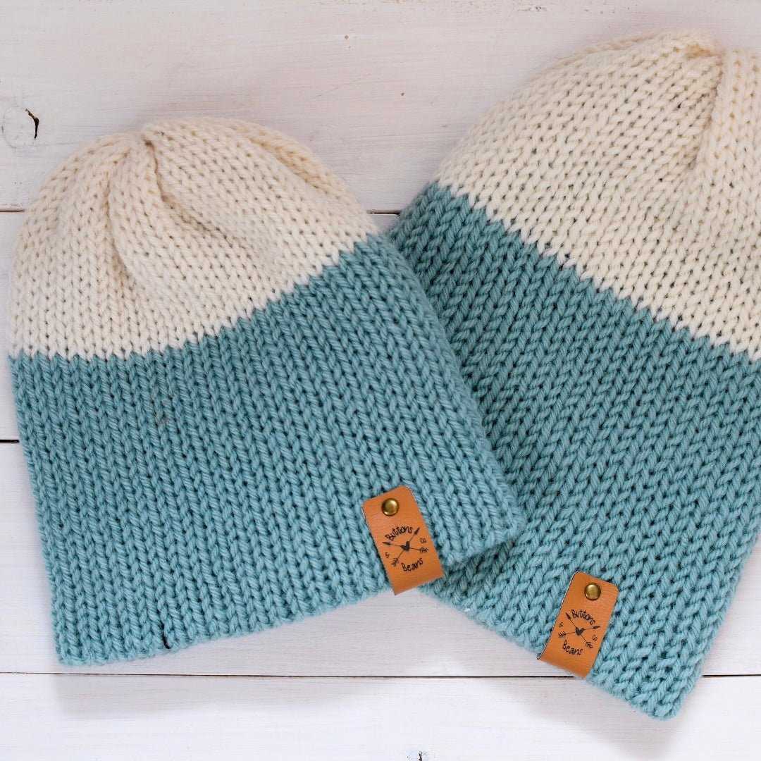 Reversa Colour Block | Succulent Green Knit Minimalist Slouchy Hat | Removable Pompom Hats 35 $ Buttons & Beans Co.