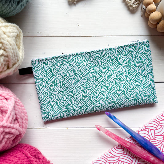 Knotty Hooker, Small Case, Crochet Hook and Knitting Needles Case, Notions Bag, Accessories Case, Crocheting Knitting, Fibre Enthusiasts, Crafters, Crocheter and Knitter Humour