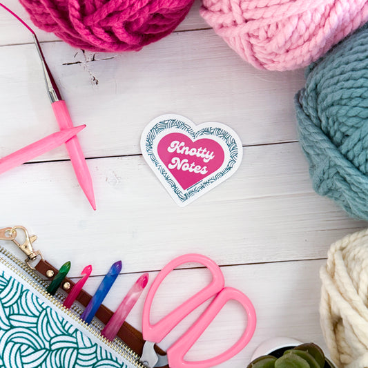 Knotty Notes Knot Premium Vinyl Sticker, Crochet Funny, Crocheting Gift, Sassy Knitter Crocheter Humour