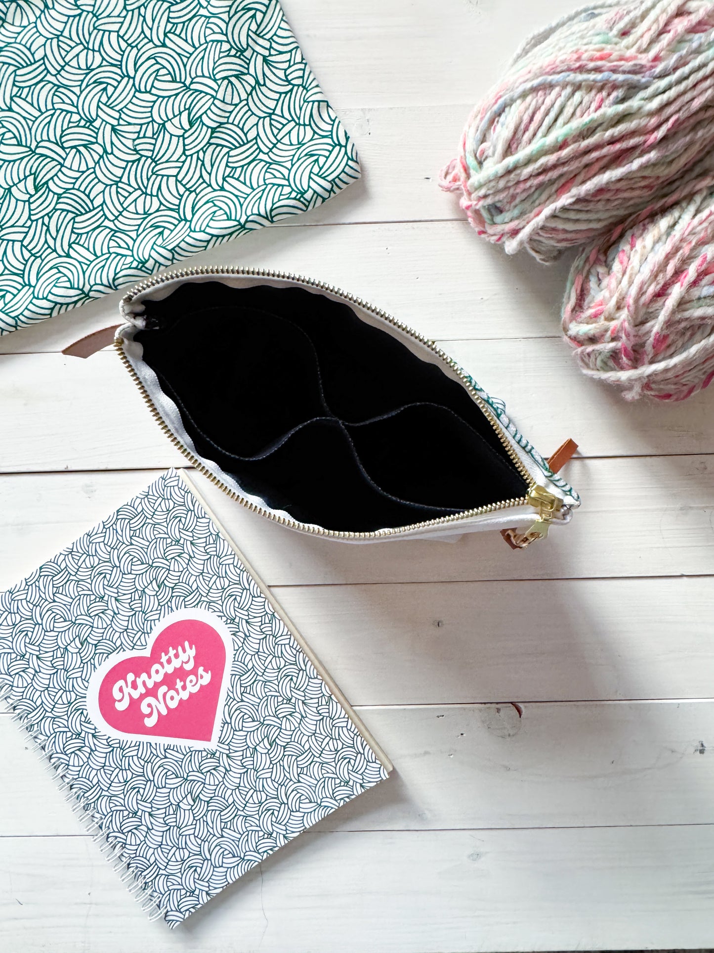 Knotty Notes, Spiral Bound Notebook, Blank, Ruled or Bullet Paper, for Crafters, Fibre enthusiasts, Crocheters and Knitters