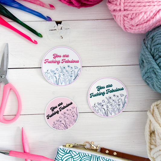 You Are Fabulous Flowers Premium Vinyl Sticker, Sassy Twisty Humour, Boundary Setting Funny
