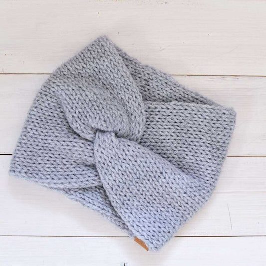 Twist Ear Warmer | Icicle Blue Knit Headband Headbands/Ear Warmers 25 $ Buttons & Beans Co.
