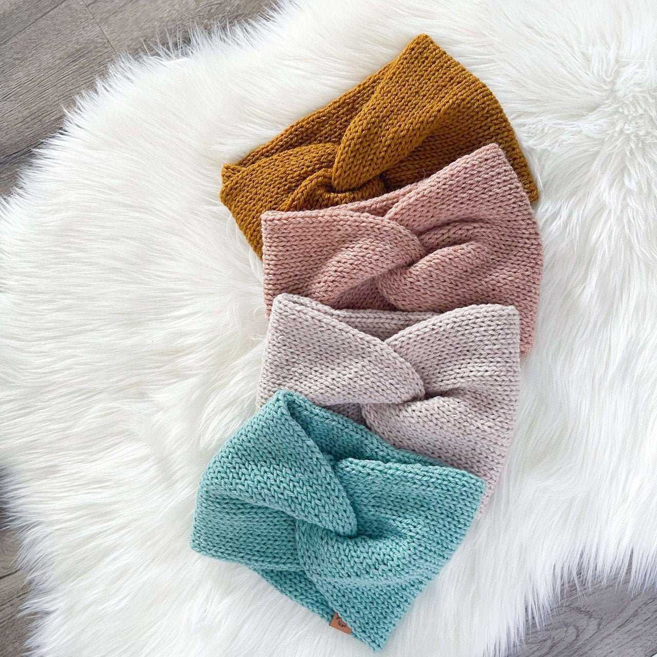 Twist Ear Warmer | Icicle Blue Knit Headband Headbands/Ear Warmers 25 $ Buttons & Beans Co.