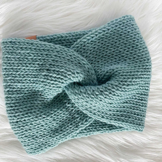 Twist Ear Warmer | Succulent Green Knit Headband Headbands/Ear Warmers 25 $ Buttons & Beans Co.