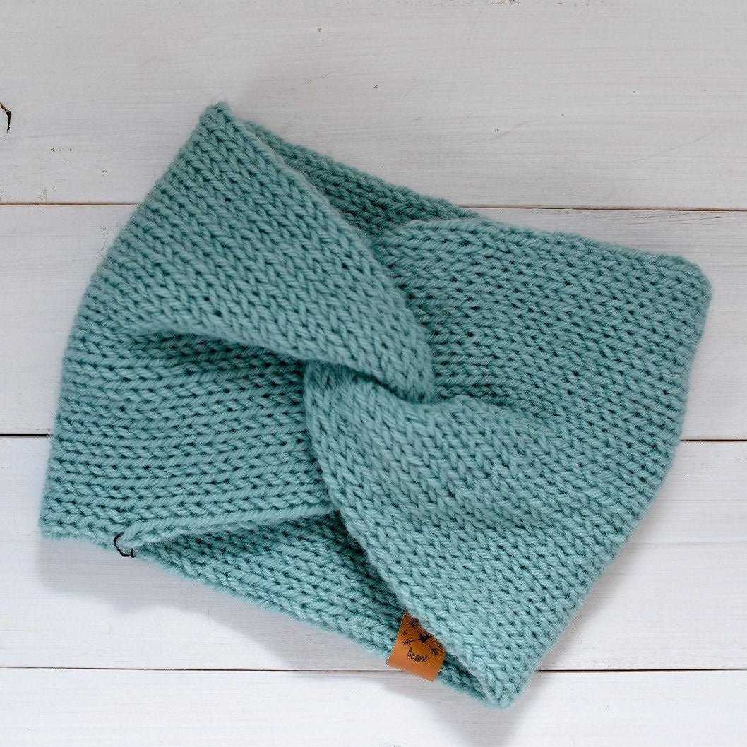 Twist Ear Warmer | Succulent Green Knit Headband Headbands/Ear Warmers 25 $ Buttons & Beans Co.