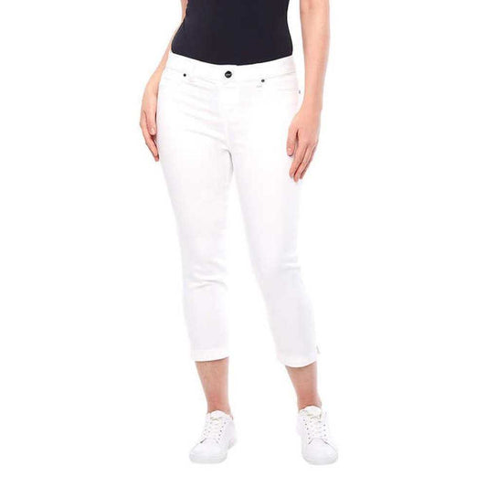 Up! Women’s Pull-on 5-pocket Capri with Pockets | White Pull-up Crop Pant Women > Pants & Jumpsuits > Capris 15 $ Buttons & Beans Co.