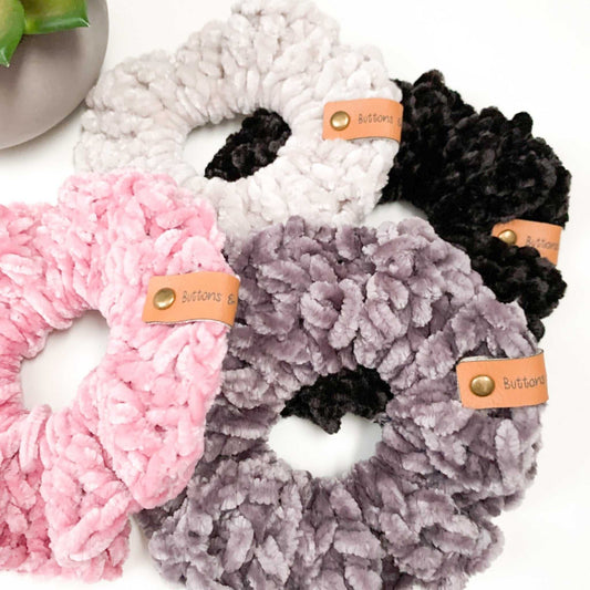 Velvet Scrunchie | Crochet Hair Tie, Elastic Accessories 10 $ Buttons & Beans Co.