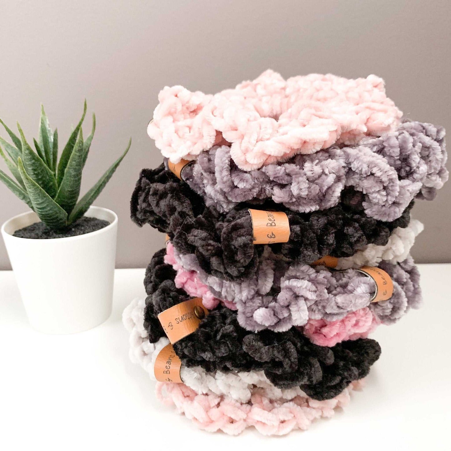 Velvet Scrunchie | Crochet Hair Tie, Elastic Accessories 10 $ Buttons & Beans Co.