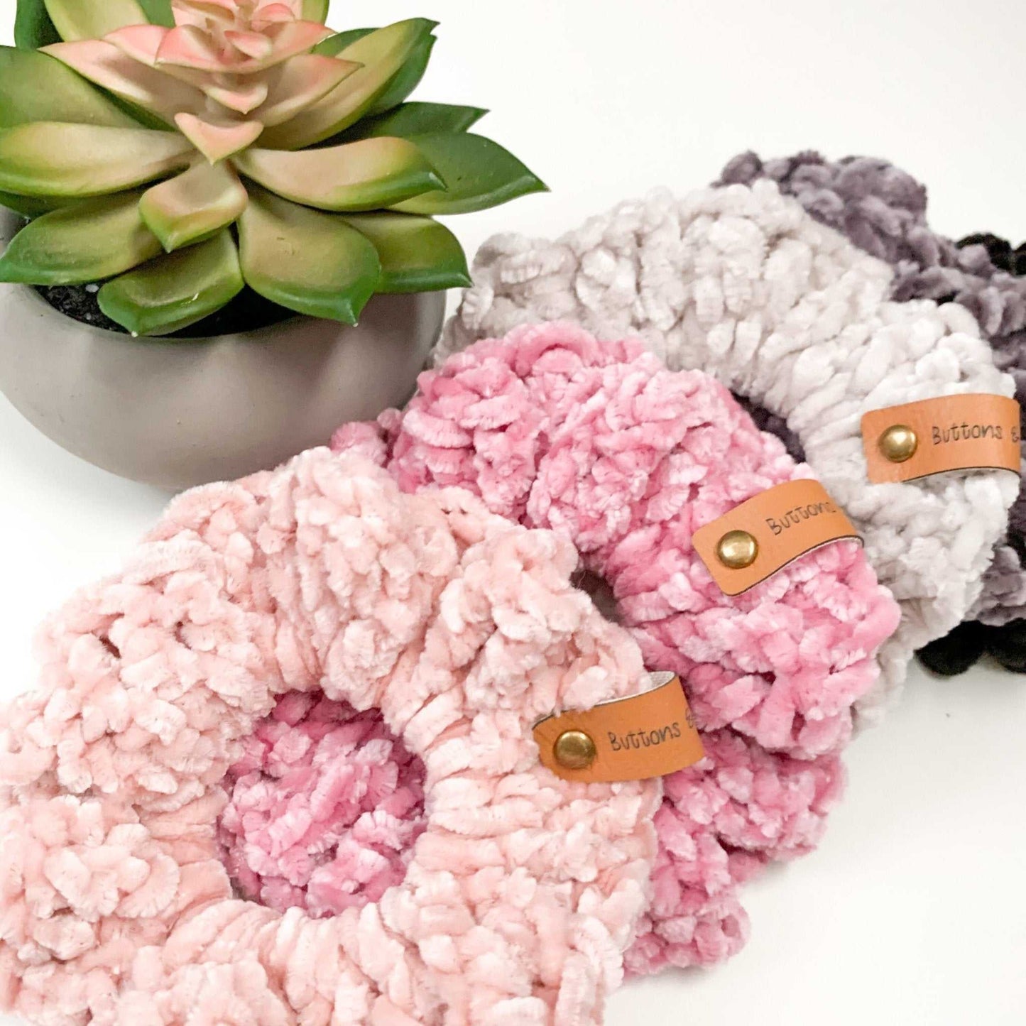 Velvet Scrunchie | Crochet Hair Tie, Elastic Accessories 10 $ Buttons & Beans Co.
