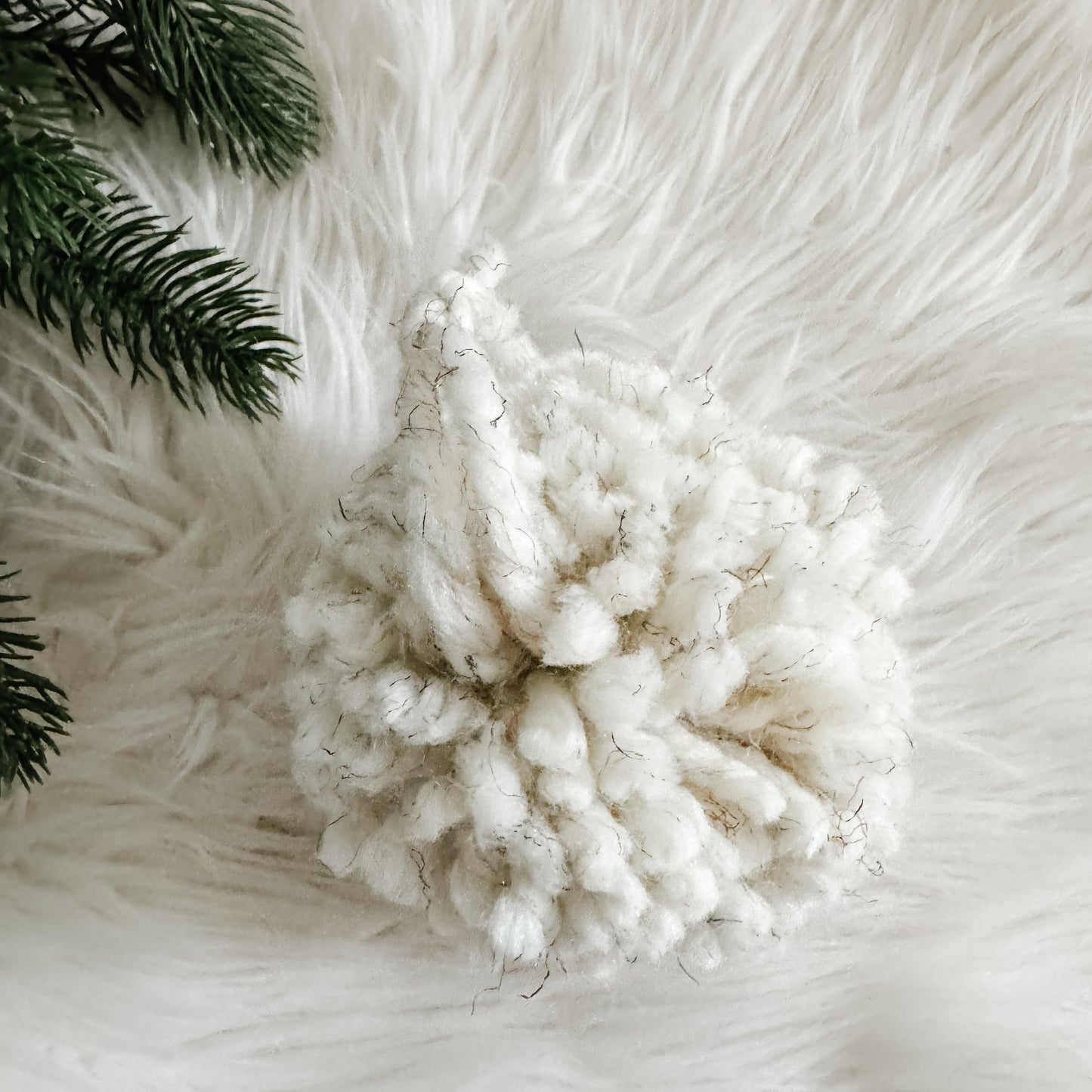 Woolly Pom Pom Christmas Ornament | Wheat
