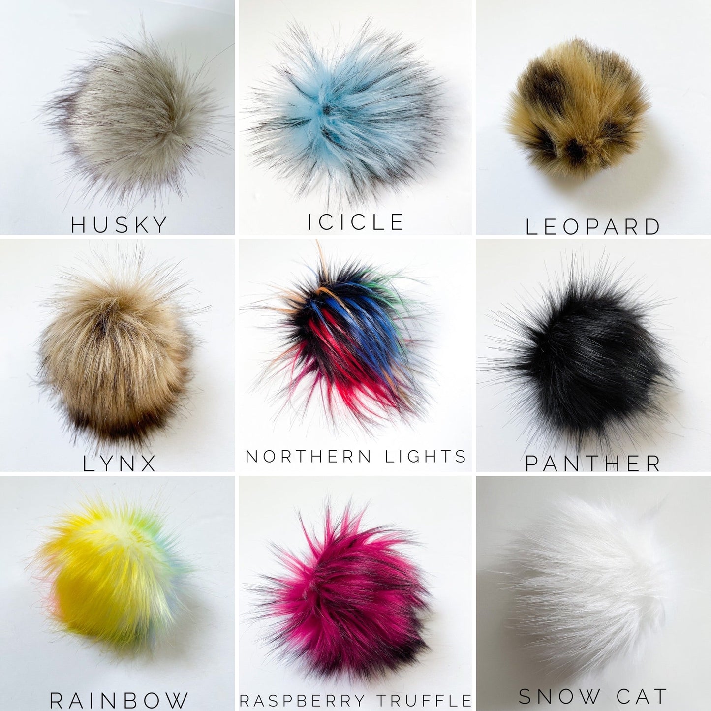 Husky Luxury Faux Fur Pompom | Grey Snap Pom pom - Buttons & Beans Co.- Buttons & Beans Co.