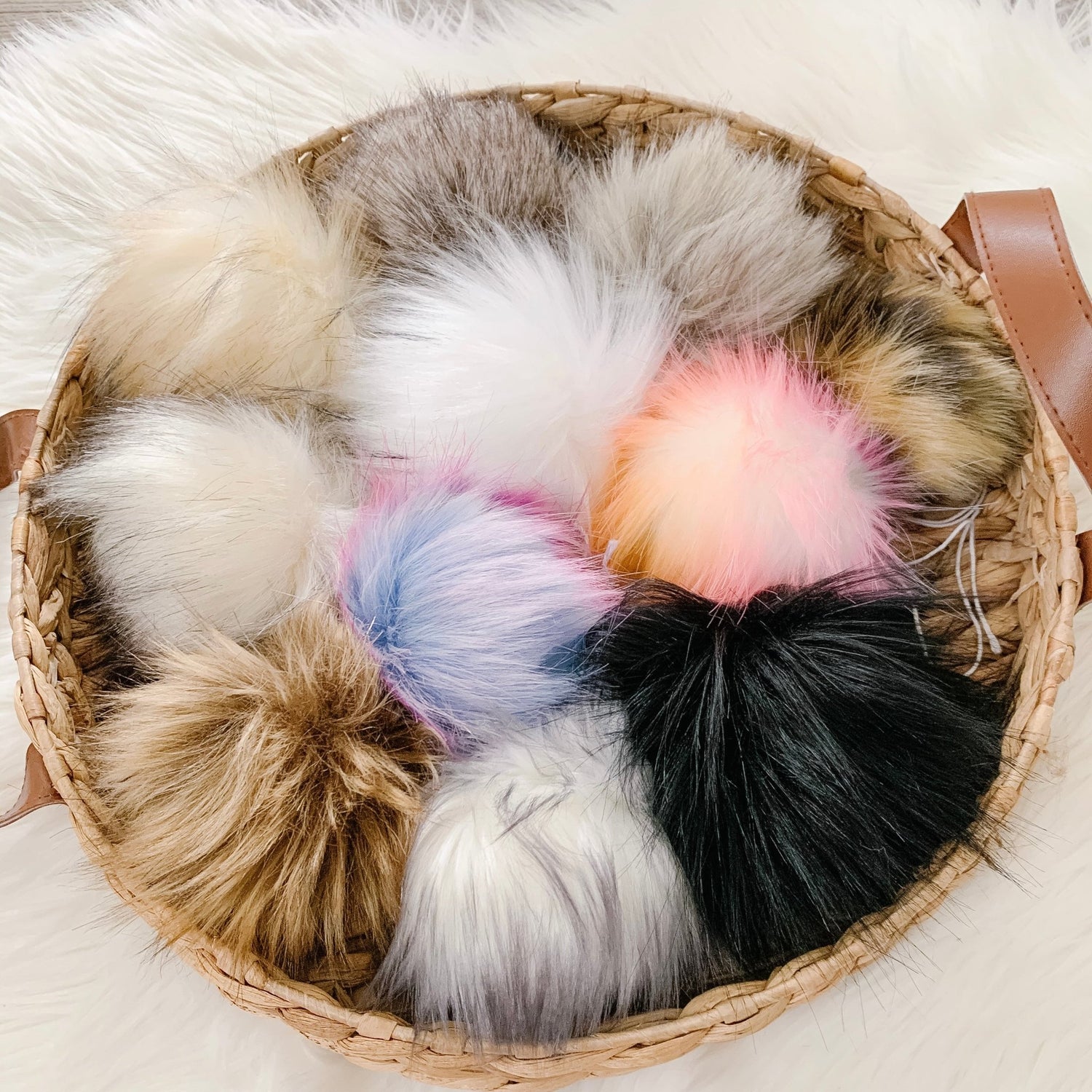 Faux Fur Pom poms - Buttons & Beans Co.