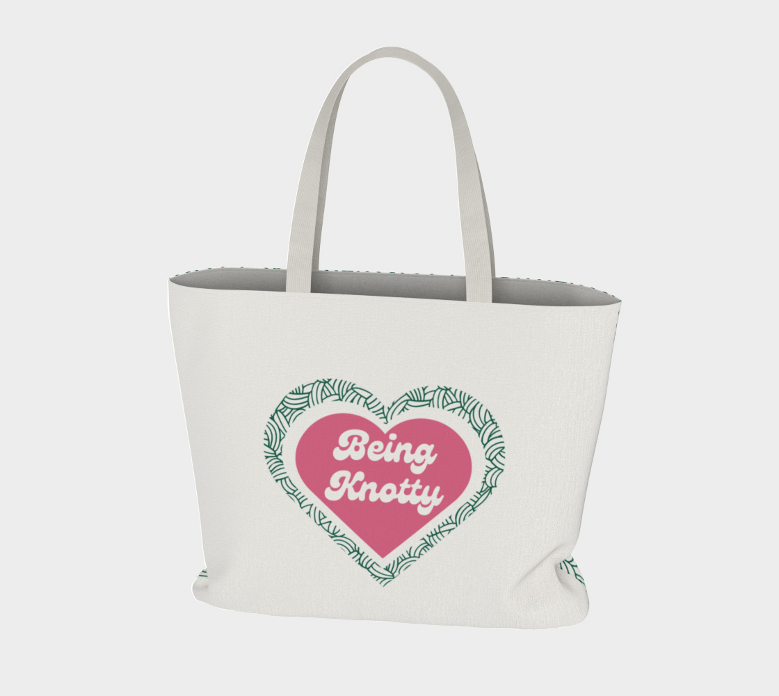 Being Knotty, Market Tote Yarn Project Bag, Crochet Hook or Knitting Needles, Notions Bag, Crocheting Knitting Case, Fibre Organizer, Crafters, Crocheter and Knitter Humour Gift