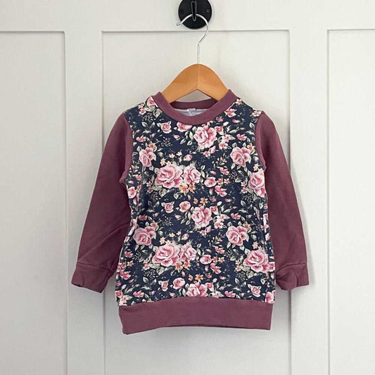 12-18 Months boho Floral Raglan Sleeve Cute Sweater, Sweatshirt, Kids, Mauve, Pi Kids > Shirts & Tops > Sweatshirts & Hoodies 18 $ Buttons & Beans Co.