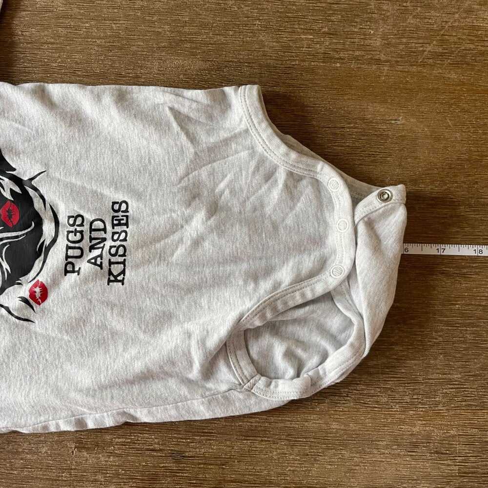 12-18m Cute Kawaii Unisex Grey Onesie, Hearts, Pug, Valentines, Fun Top for Kids Kids > One Pieces > Bodysuits 9 $ Buttons & Beans Co.