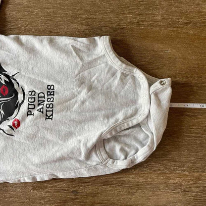 12-18m Cute Kawaii Unisex Grey Onesie, Hearts, Pug, Valentines, Fun Top for Kids Kids > One Pieces > Bodysuits 9 $ Buttons & Beans Co.