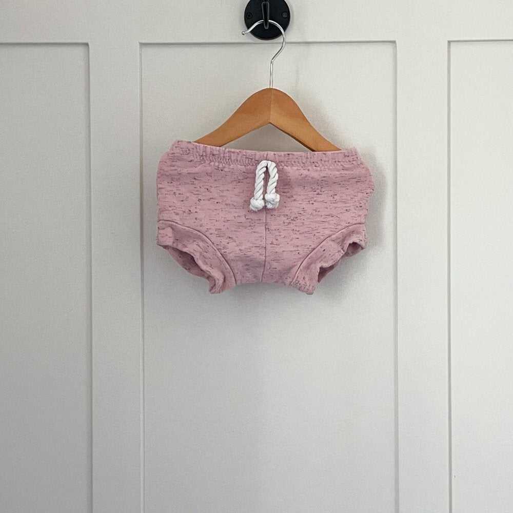 18M Toddler, Baby Heathered shorties, Bloomers, Shorts, minimalist, Pink Kids > Bottoms > Shorts 18 $ Buttons & Beans Co.