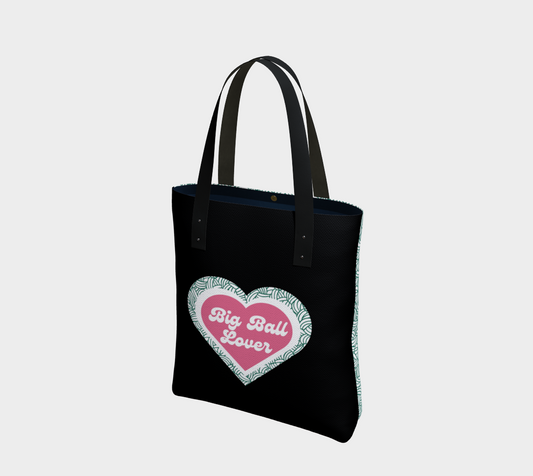 Big Ball Lover Green Lined Vegan Leather Strap, Yarn Project Tote, Crochet Hook or Knitting Needles, Notions Bag, Crocheting Knitting Case, Fibre Organizer, Crafters, Crocheter and Knitter Humour Gift