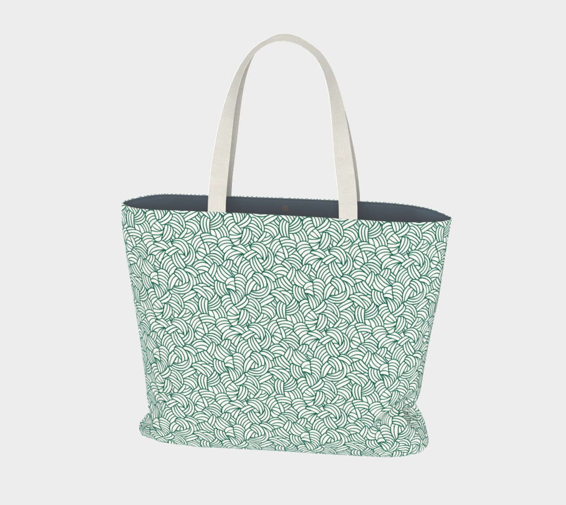 Knots All Over Green, Market Tote Yarn Project Bag, Crochet Hook or Knitting Needles, Notions Bag, Crocheting Knitting Case, Fibre Organizer, Crafters, Crocheter and Knitter Humour Gift