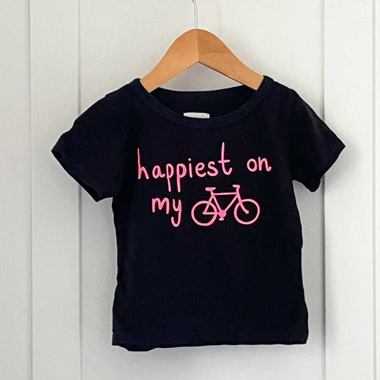 2t Cute Bike Unisex Black T-Shirt, Happiest Collection Fun Top for Kids Kids > Shirts & Tops > Tees - Short Sleeve 13 $ Buttons & Beans Co.