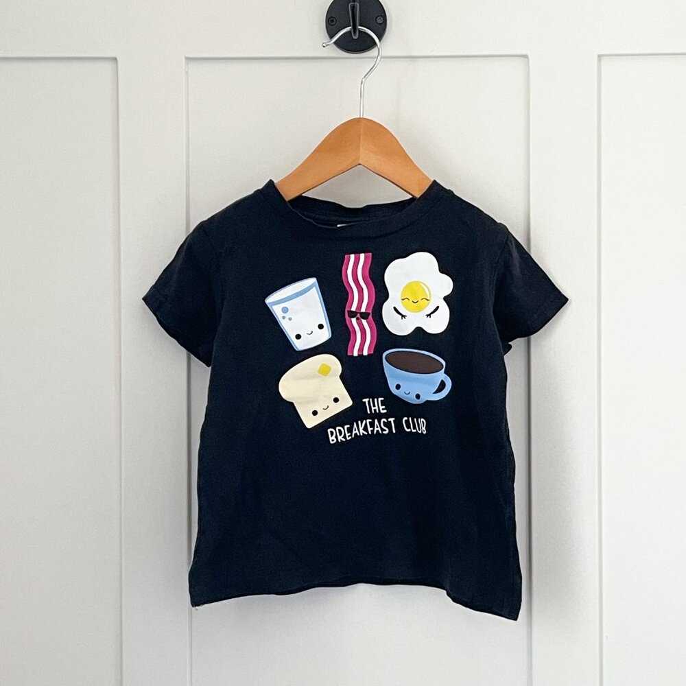 2t Cute Kawaii Unisex Black T-Shirt, Breakfast Bunch, Fun Top for Kids, Egg milk Kids > Shirts & Tops > Tees - Short Sleeve 13 $ Buttons & Beans Co.