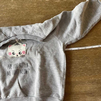 2t Cute Kawaii Unisex Grey Sweater, Cat, Kitten Me Meow Sweatshirt, Kids Funny Kids > Shirts & Tops > Sweatshirts & Hoodies 18 $ Buttons & Beans Co.