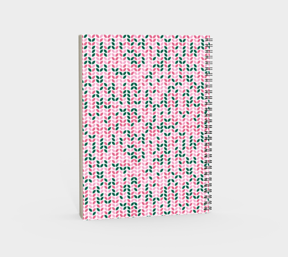 Knit All Over Spiral Bound Notebook, Blank, Ruled or Bullet Paper, for Crafters, Fibre enthusiasts, Crocheters and Knitters