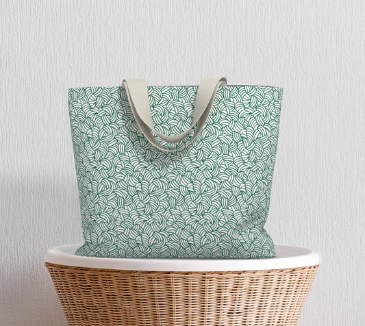 Knots All Over Green, Market Tote Yarn Project Bag, Crochet Hook or Knitting Needles, Notions Bag, Crocheting Knitting Case, Fibre Organizer, Crafters, Crocheter and Knitter Humour Gift