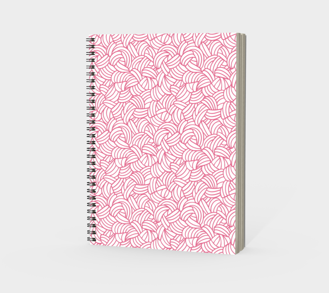 Knots All Over Pink, Spiral Bound Notebook, Blank, Ruled or Bullet Paper, for Crafters, Fibre enthusiasts, Crocheters and Knitters