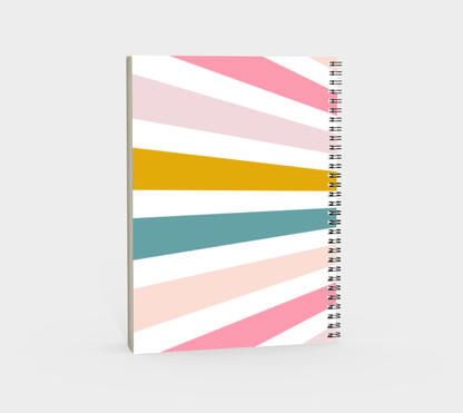 Ray of Sunshine Spiral Bound Notebook, Blank, Ruled or Bullet Paper, for Crafters, Fibre enthusiasts, Crocheters and Knitters