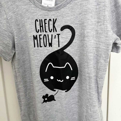 4t Cute Kawaii Unisex Grey Onesie, Romper, Cat, Kitten, Check Meow't, Zipper Kids > One Pieces > Bodysuits 22 $ Buttons & Beans Co.