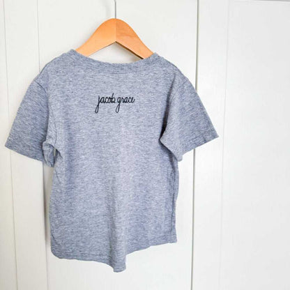 4t Jacob.Grace Unisex Grey T-Shirt, Minimalist, Locally Made Top, Kids > Shirts & Tops > Tees - Short Sleeve 10 $ Buttons & Beans Co.