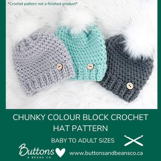 Pattern | Chunky Classic Crochet Hat | Baby to Adult Sizes