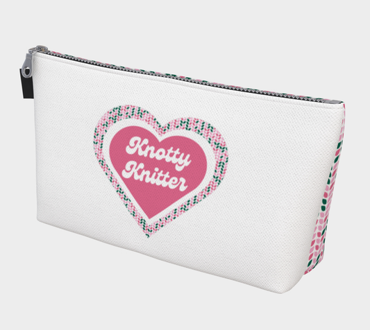 Knotty Knitter Notions Bag, Crochet Hook, Knitting Needles Organizer, Accessories Case, Crocheting Knitting, Fibre Enthusiasts, Crafters, Crocheter and Knitter Humour Gift